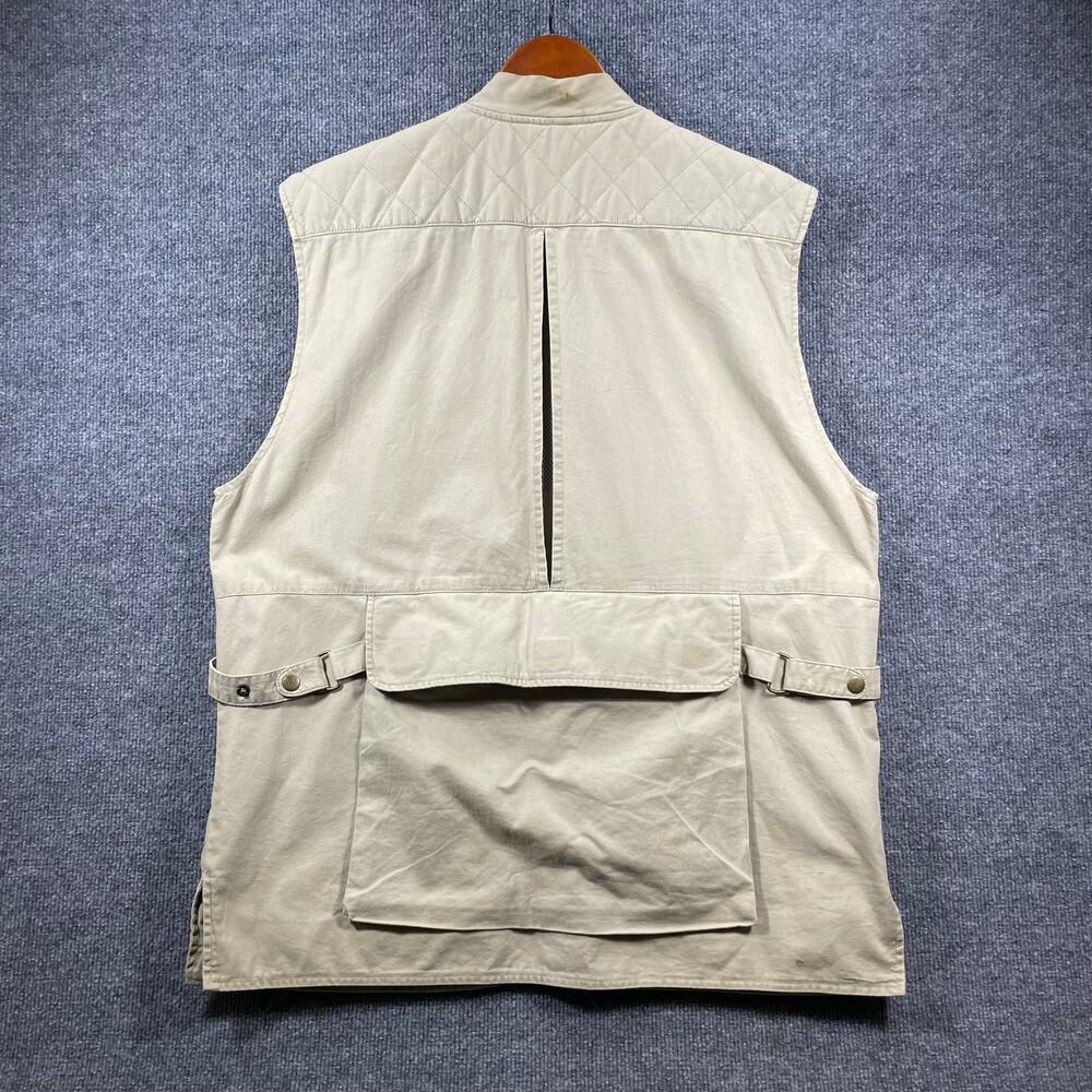 Woolrich Fishing/Hunting Vest Men's Large Beige Utility Outdoors Zip Pockets - Picture 9 of 12